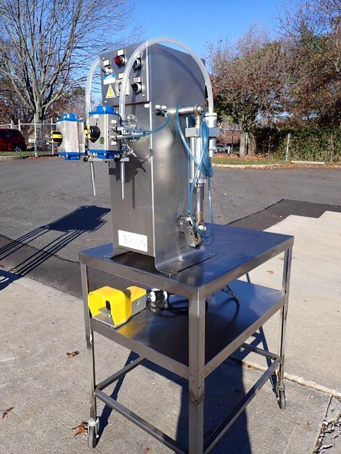 Used ALS Packaging Solutions Tabletop Twin Piston Filling Machine, All Stainless Steel