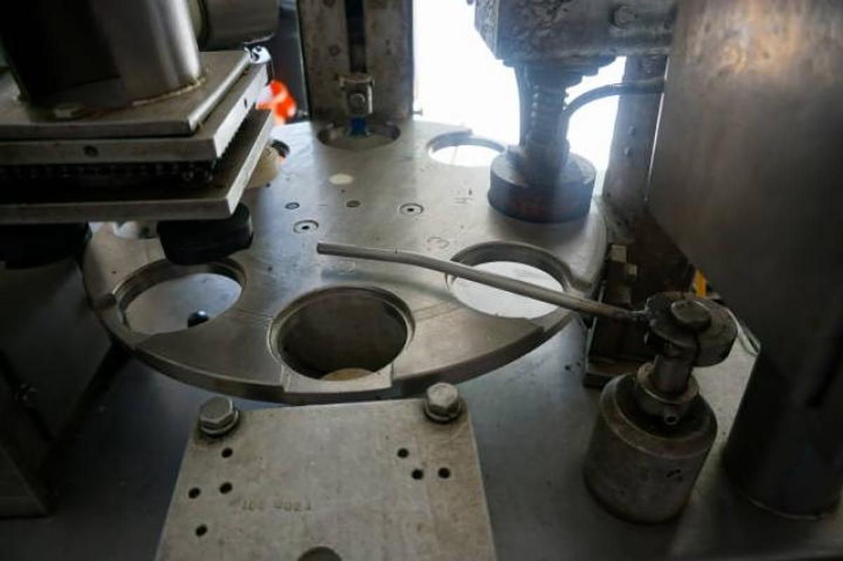 Used World Cup Model 8-12 Rotary Cup Filling/Sealing Machine, 45 Per Minute