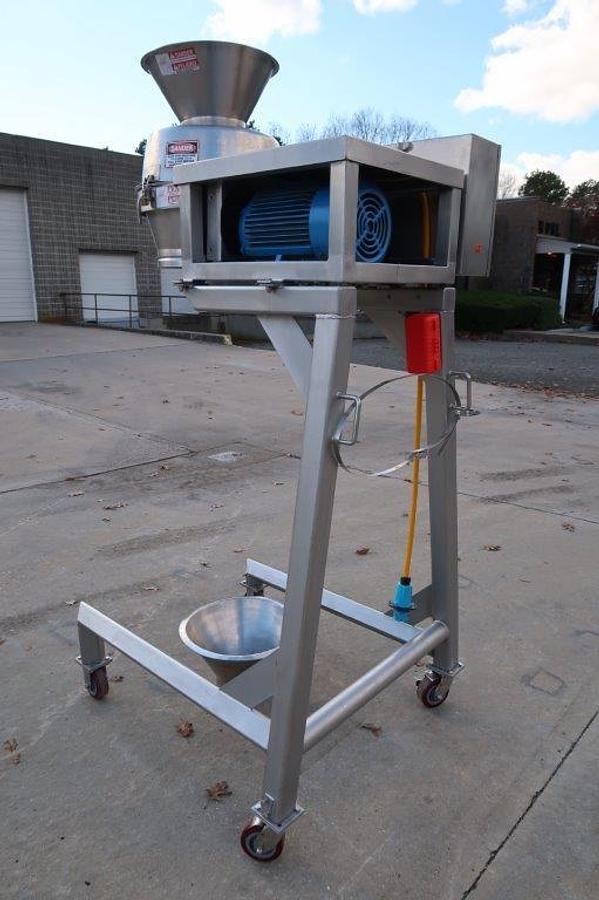 Used Urschel CC-D Shredder/Slicer/Strip Cutter, Portable top mounted stainless steel product hopper