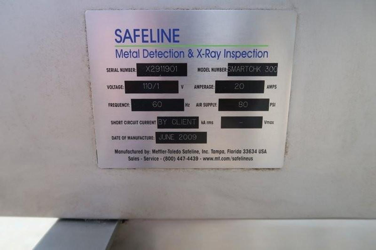 Used Safeline Mettler Toledo "Smartchk 300" X-Ray Machine, Air Reject