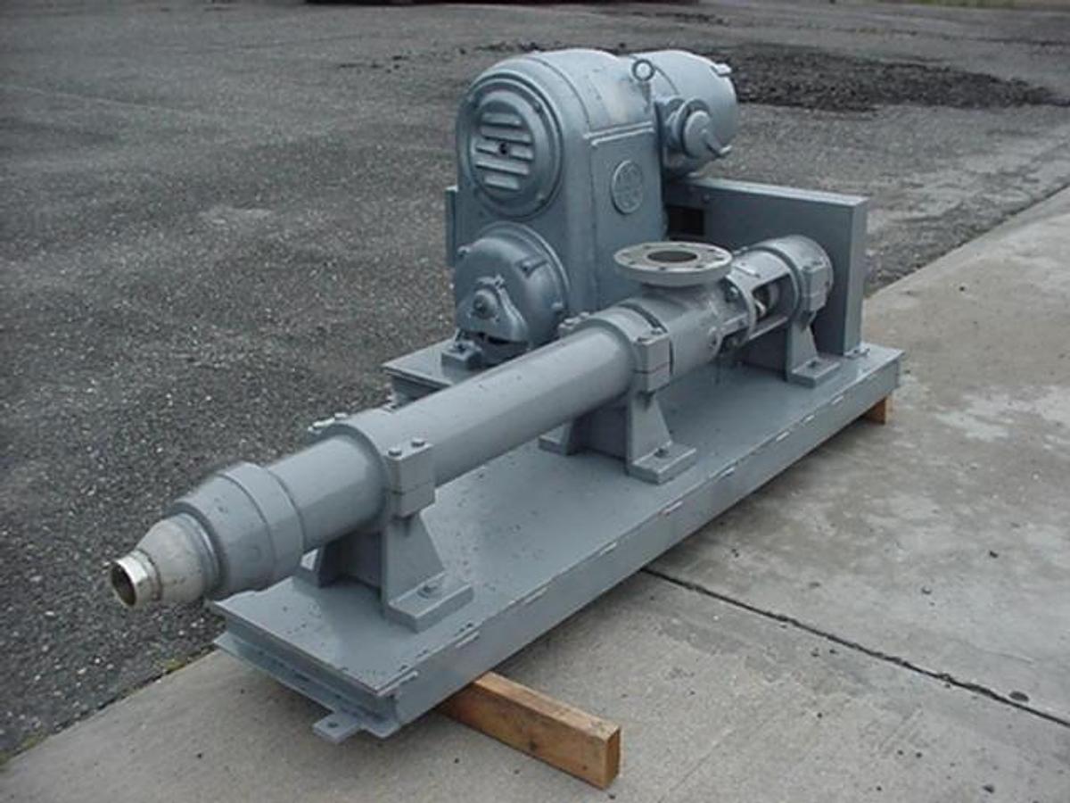 Used MOYNO 4″ X 2-1/2″” SS PUMP, 7-1/2HP Varidrive