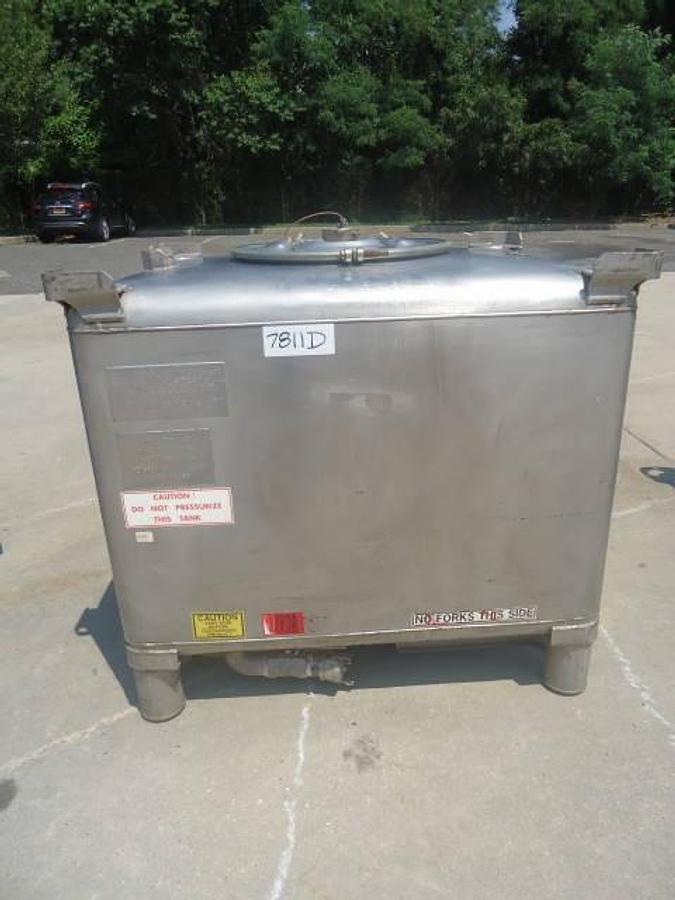 Used 275 Gallon Clawson 316 Stainless Steel Stackable Tote