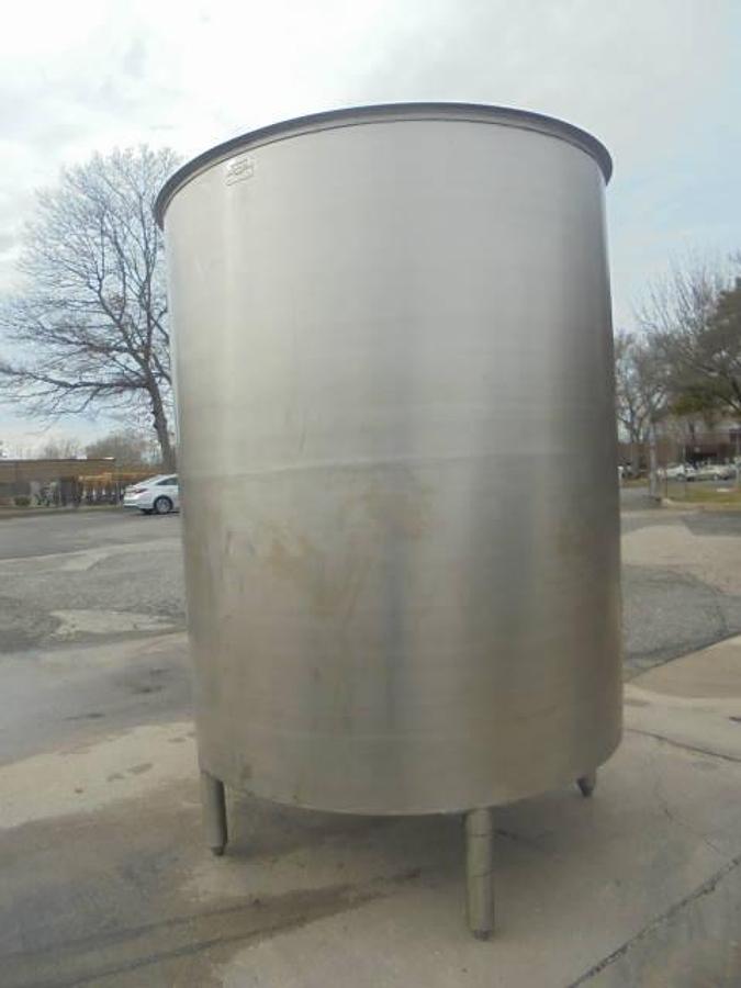 Used 1,000 Gallon Groen Stainless Steel Vertical Tank, Dished Bottom