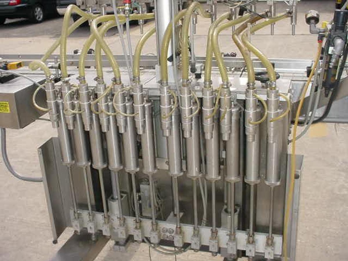 Used Kaps-All/Fills-All 12 Piston Automatic Filler, Stainless Steel