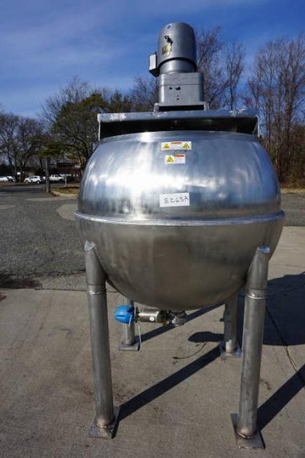 Used 300 Gallon Groen INA Inclined Agitated Kettle, 100 PSI