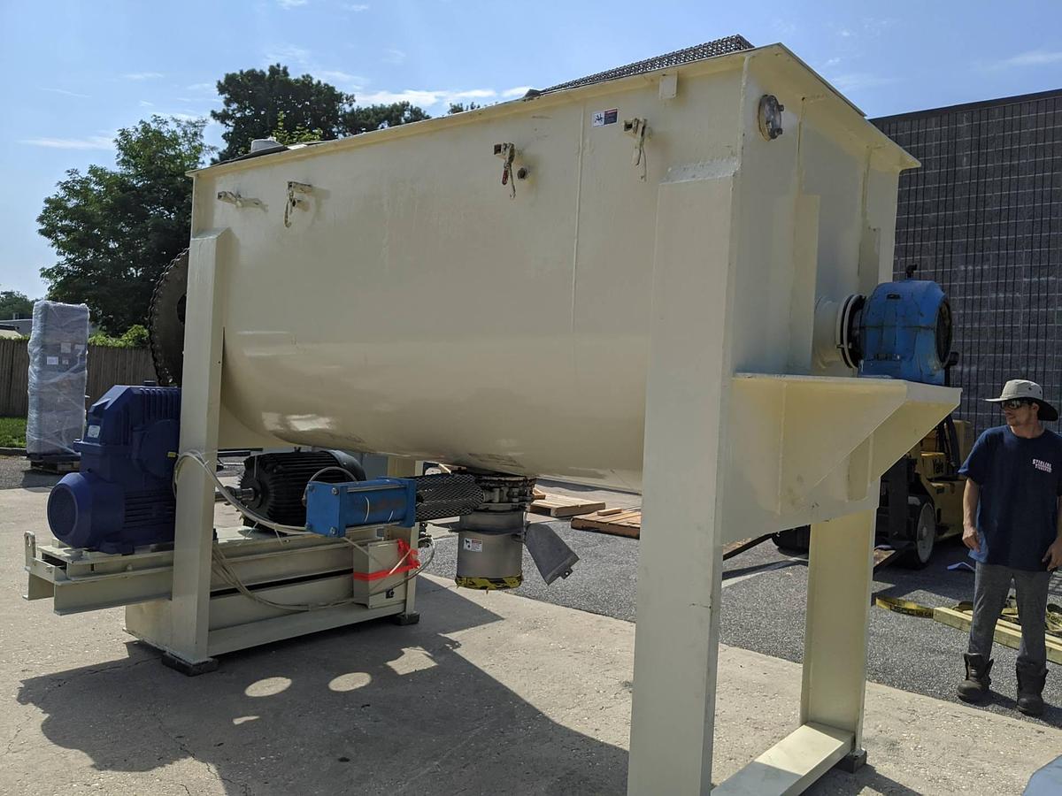 Used Patterson 165 Cubic Foot Stainless Steel Double Ribbon Blender, 60 HP Motor