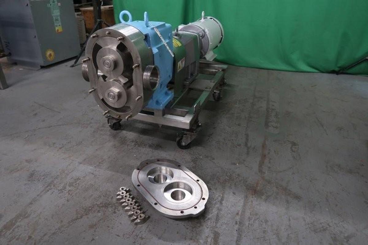 Used Waukesha 130 Stainless Positive Displacement Pump, 10 HP