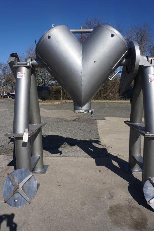 Used 10 Cu. Ft. Patterson Kelley Stainless Jacketed Twin Shell V blender,  Intensifier Bar