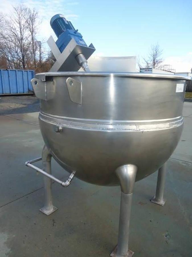 Used 350 Gallon 316 Stainless Steel Jacketed Inclined Agitated Mix Kettle