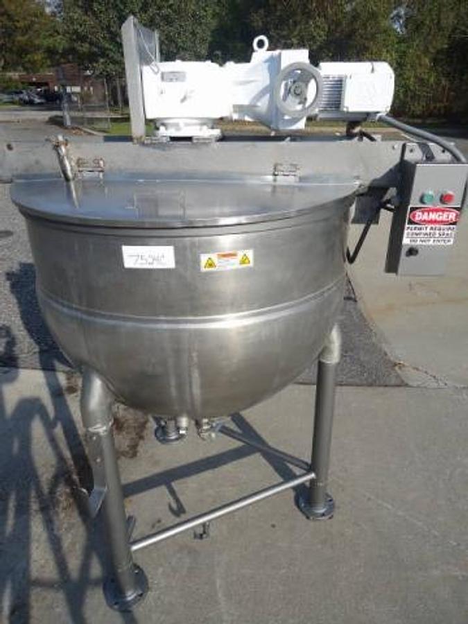 Used 200 Gallon Groen Stainless Steel Scraper Agitated Kettle, 100 Psi