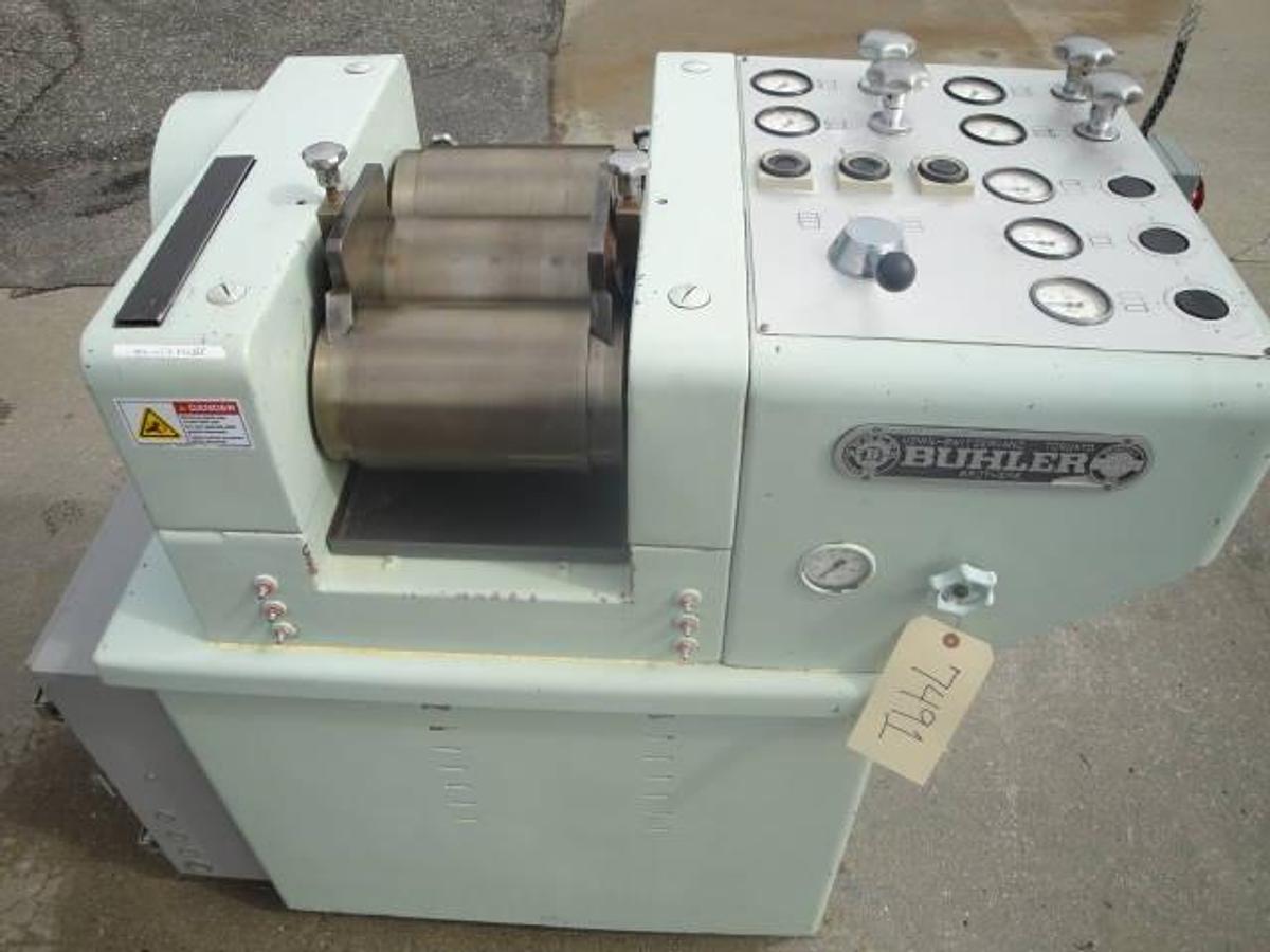 Used Buhler Sdh-200 Three Roll Mill, Hydraulic