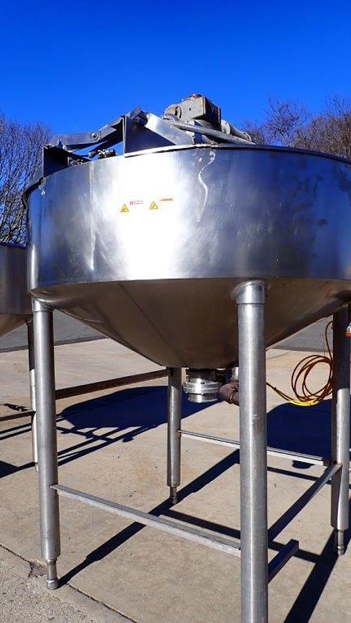 Used Chester Jensen 200 Gallon Cone Bottom Cooker-Cooler, SS