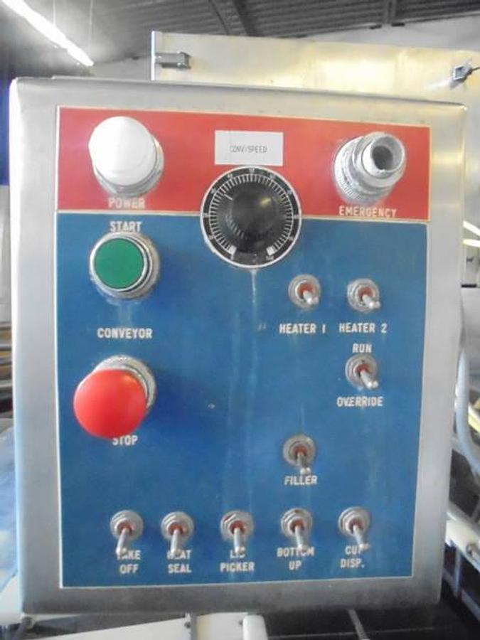 Used Autoprod FP 2X4 Four Lane  Cup Filling/Sealing/Lidding Machine, 240 Per Minute