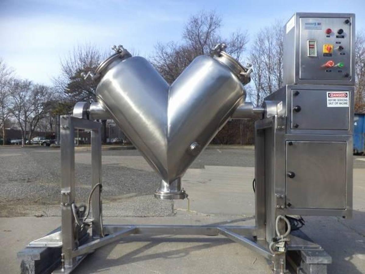 Used 3 Cu.Ft. PAM Stainless Steel Twin Shell “V” Blender, All Stainless Steel