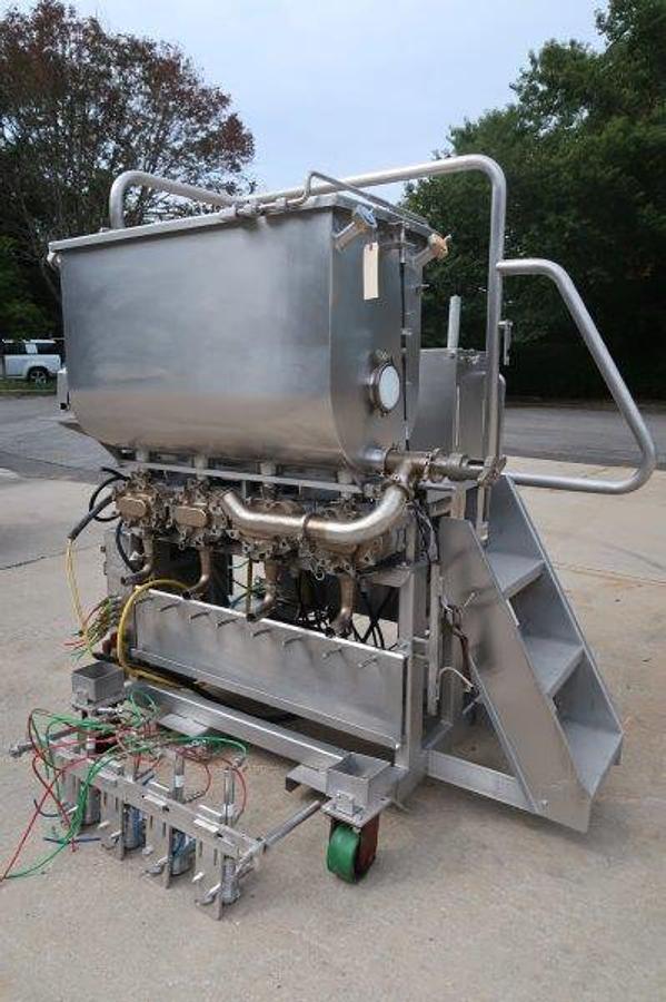 Used Hinds Bock 4-Head Servo Automatic Pump Style Filler