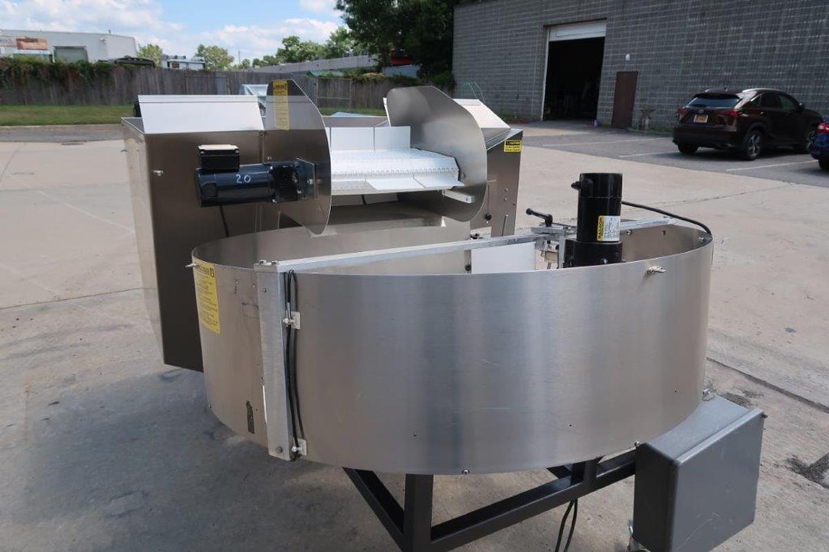 Used Kaps-All AU-6C Plastic Bottle Unscrambler, 300 per minute