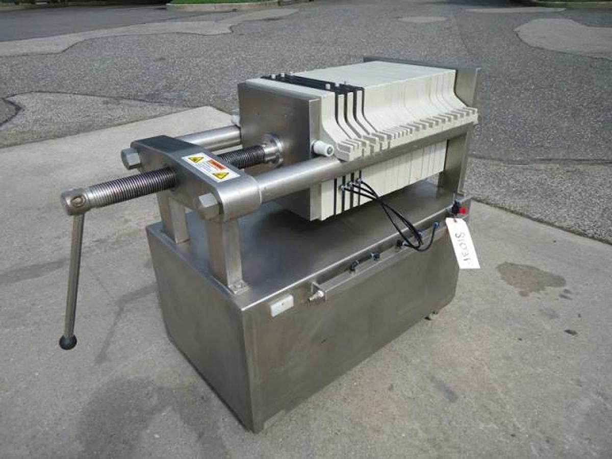 Used SeitzSchenk 12 In. X 12 In. Polypropylene Filter Press, Stainless Steel Frame