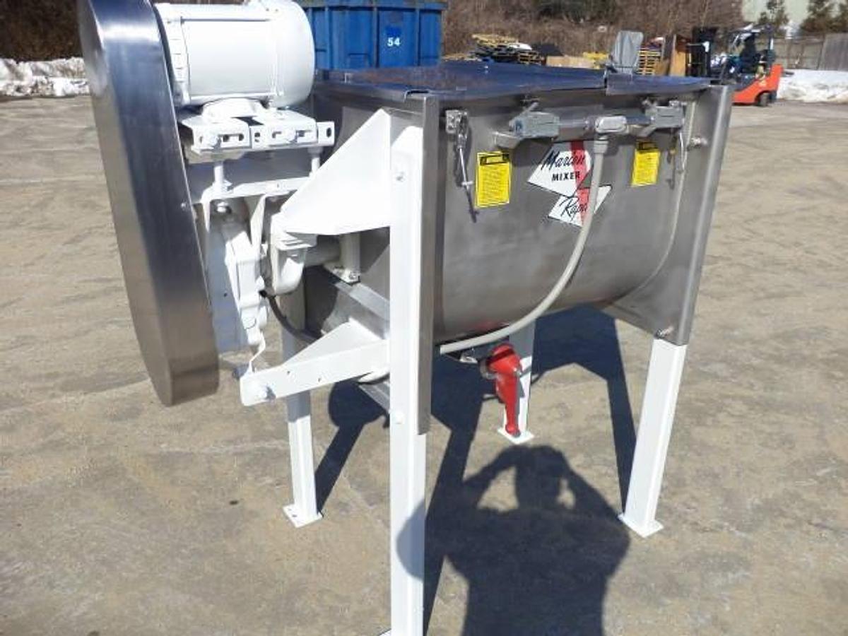 Used 10 cu. ft. Marion stainless steel paddle mixer, center bottom discharge