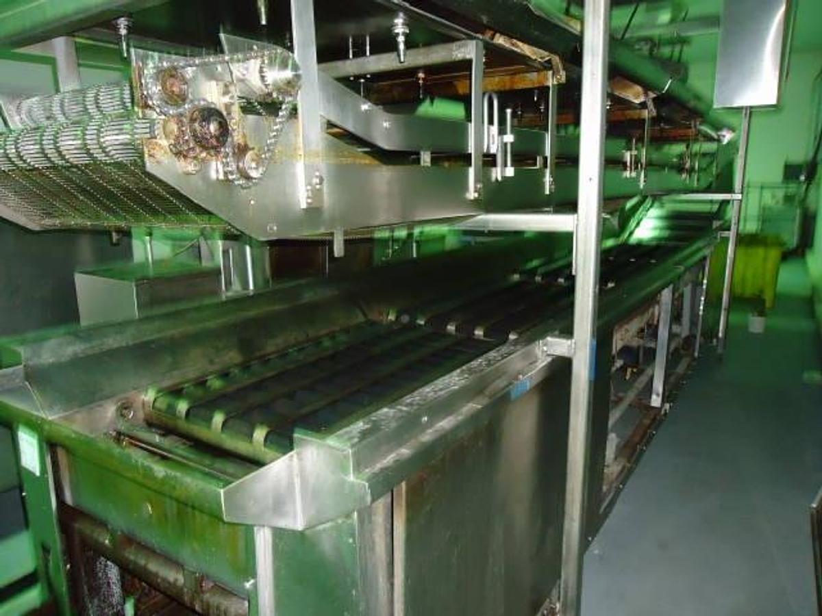 Used Heat & Control 28 In. Wide X 24 Ft. Long Stainless Continuous Gas Fry Line With Batter/Breading Equipment