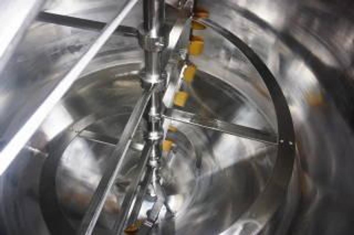 Used 500 Gallon Casale Stainless Jacketed Scraper Agitated Kettle, Cone Bottom