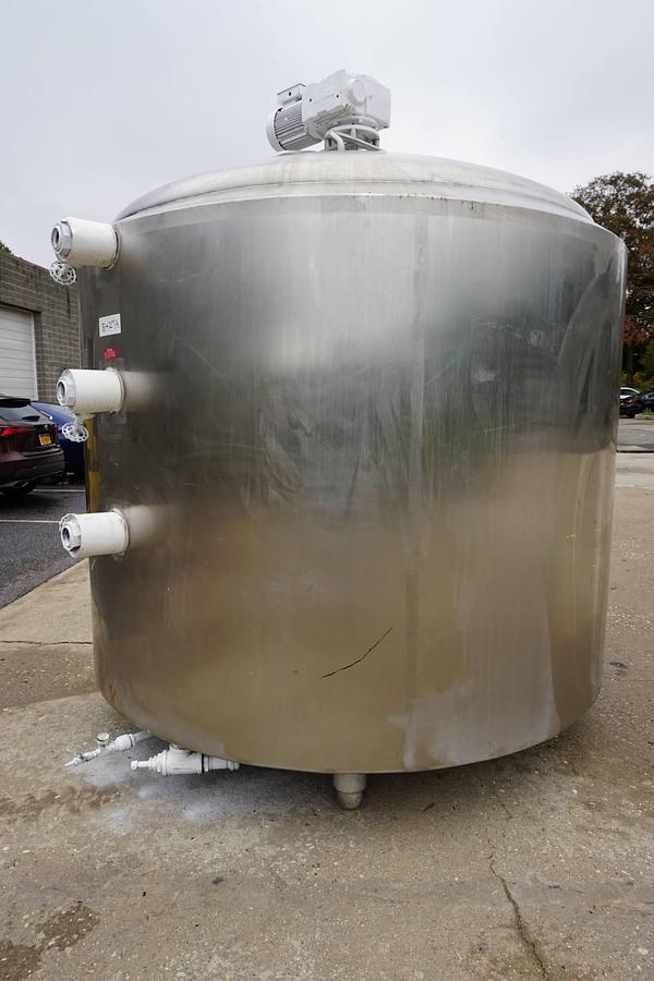 Used 1,600 Gallon Crepaco Stainless Steel Sweep Agitated Tank, 75 PSIG Jacket