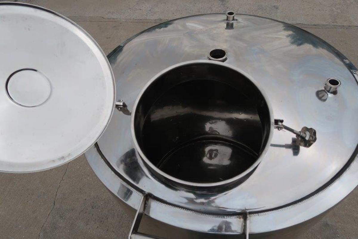 Used 300 Gallon Stainless Closed Jacketed Tank, Sanitary