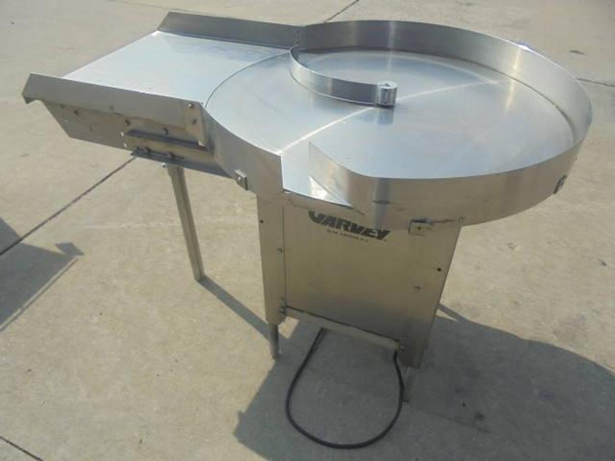 Used 36 In. Garvey Stainless Steel Rotary Unscrambling/Accumulating Table, Variable Speed