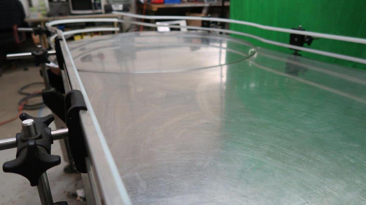 Used 40 In. Diameter E-PAK Stainless Steel Rotary Unscrambling/Accumulating Table with Shelf