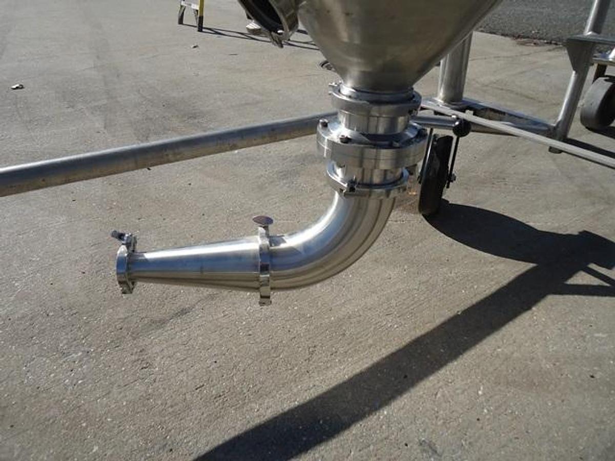 Used 450 Gallon DCI Type 316 Stainless Steel Cone Bottom Portable Tank