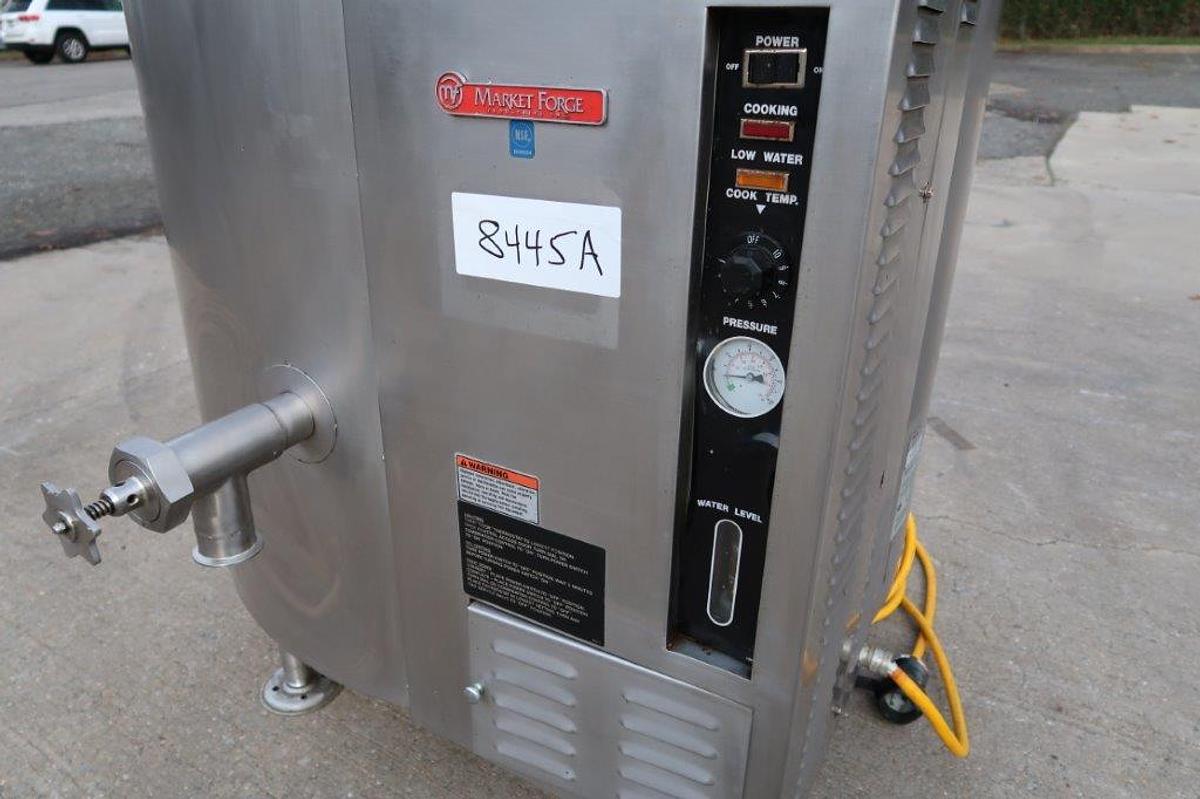 Used 80 Gallon Market Forge Stainless Self-Contained Jacketed Gas Fired Kettle