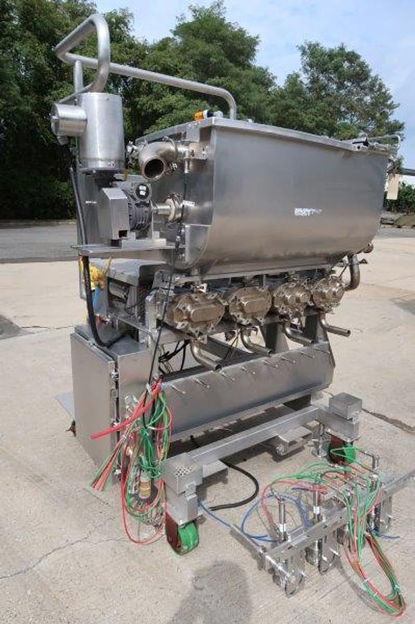 Used Hinds Bock 4-Head Servo Automatic Pump Style Filler