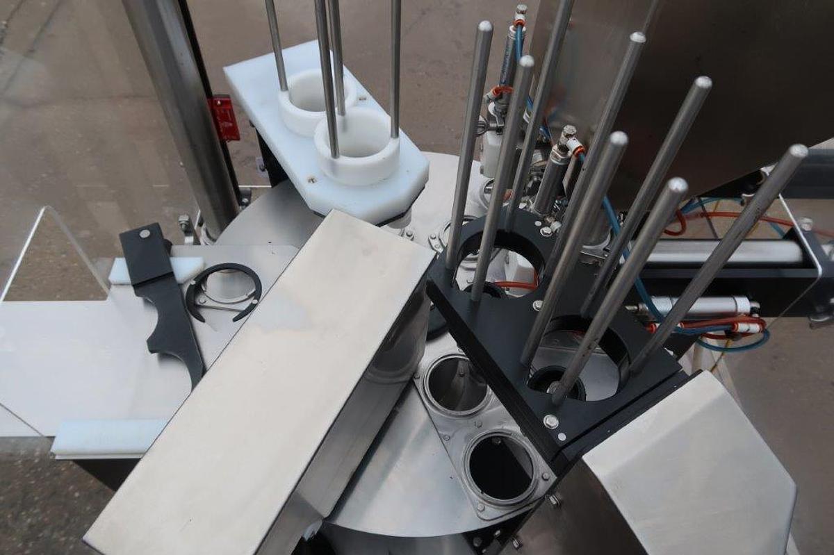 Used Wilpack W201 Double Lane Rotary Cup Filler/Sealer