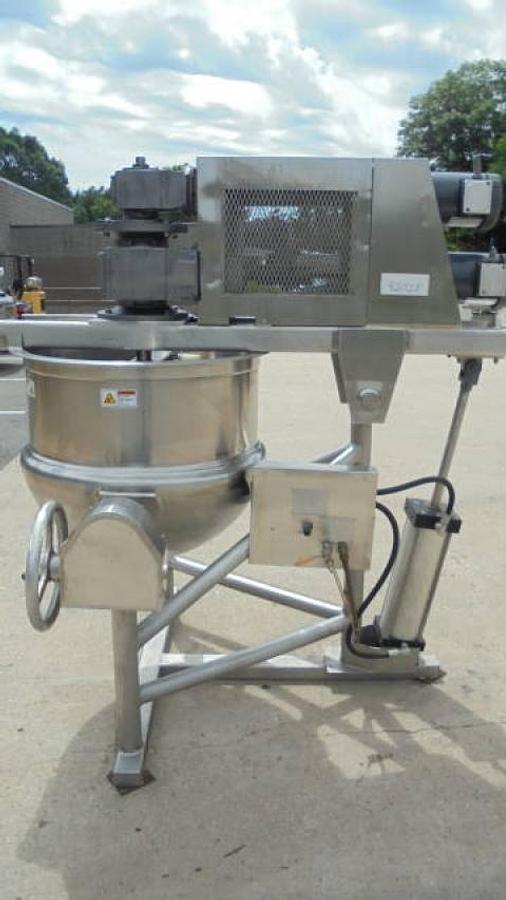 Used 60 Gallon Befco Stainless Steel Jacketed Double Motion Kettle, Tilt Out Agitation