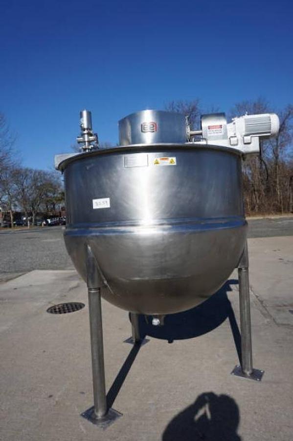 Used 500 Gallon Lee 316 Stainless Double Motion Kettle, 125 PSI Jacket