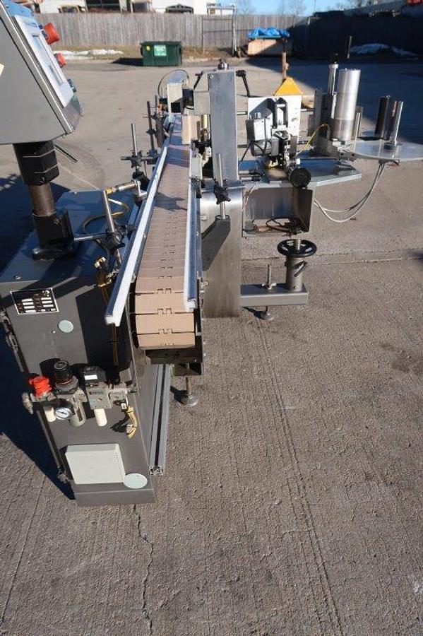 Used PCM 3-Sided Automatic Pressure Sensitive Labeler, with Coder