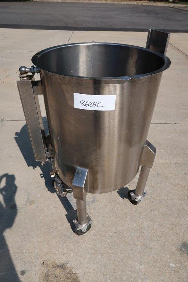 Used 25 Gallon Stainless Steel Portable Tank, Agitator Mount