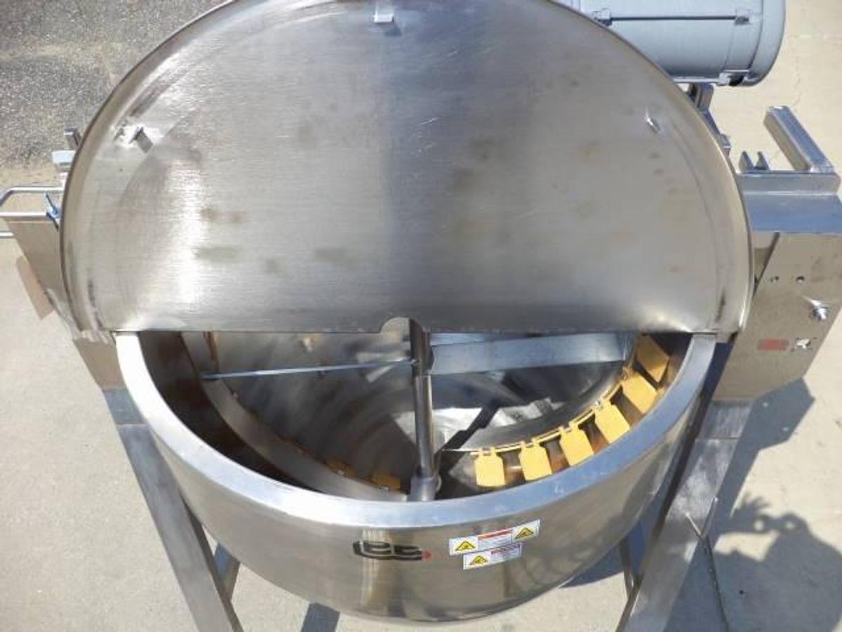 Used 200 Gallon Lee 316 Stainless Steel Jacketed Scraper Kettle, 125 PSI Jacket-