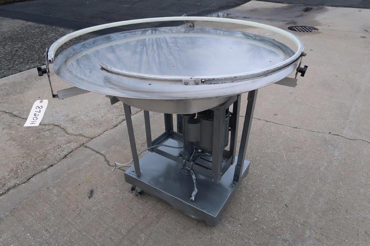 Used 42 In. Diameter Rotary Unscrambling/Accumulating Table,  Single Phase Motor