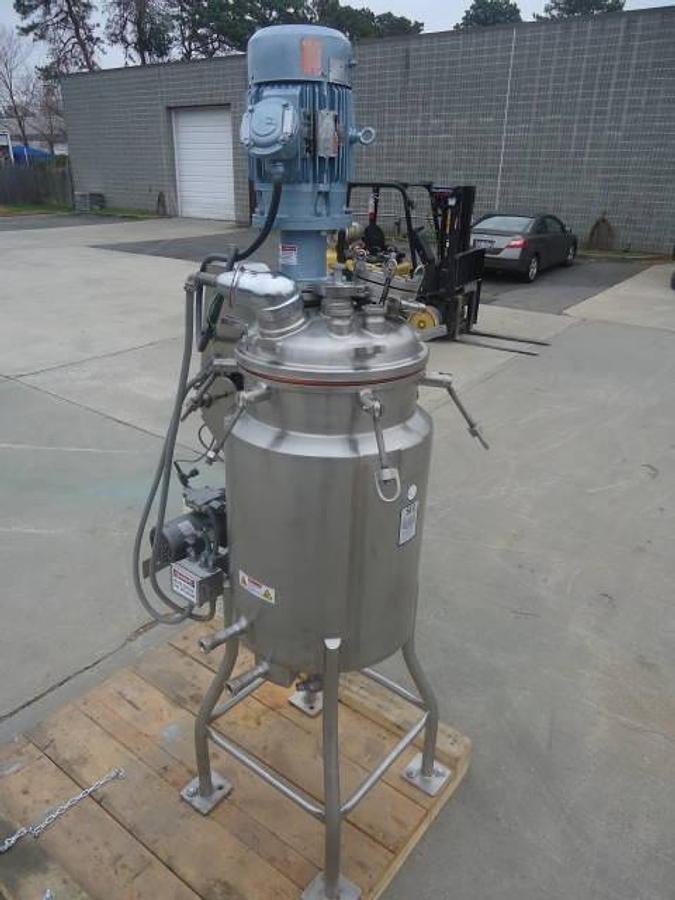Used 40 Gallon Sfi 316 Stainless Steel Jacketed Vacuum Pressure Vessel, Disperser Agitation