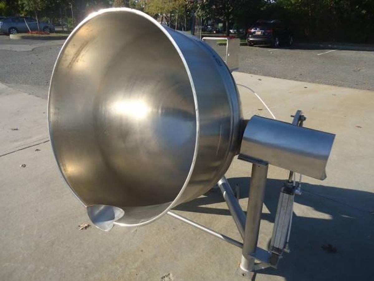 Used 150 Gallon Lee Stainless Steel Hemispherical Tilt Kettle