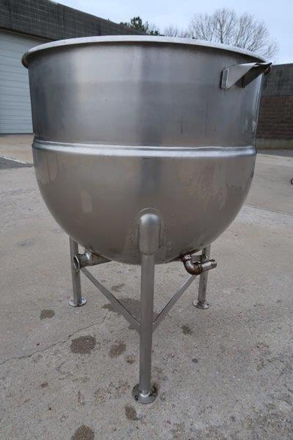 Used 60 Gallon Stainless Jacketed Hemispherical Kettle