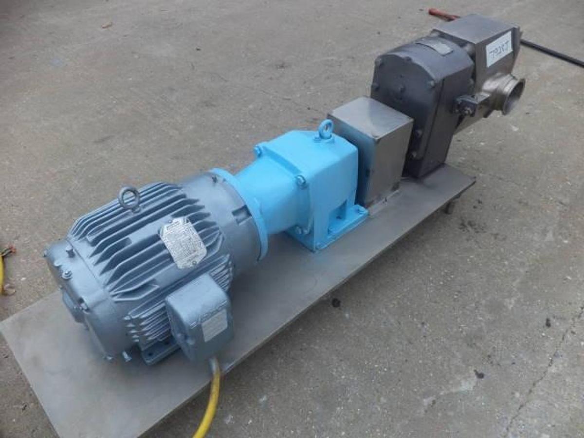 Used APV 4 In. X 4 In. Stainless Steel Positive Displacement Pump, 7.5 HP
