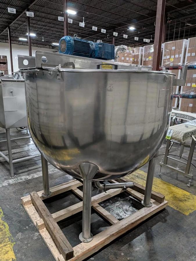 Used 500 Gallon Hamilton SS Jacketed Kettle, Full Sweep