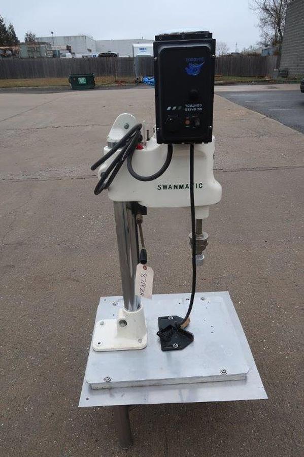 Used Swanmatic C300 Tabletop Semi-Automatic Capper, Single Phase Electric