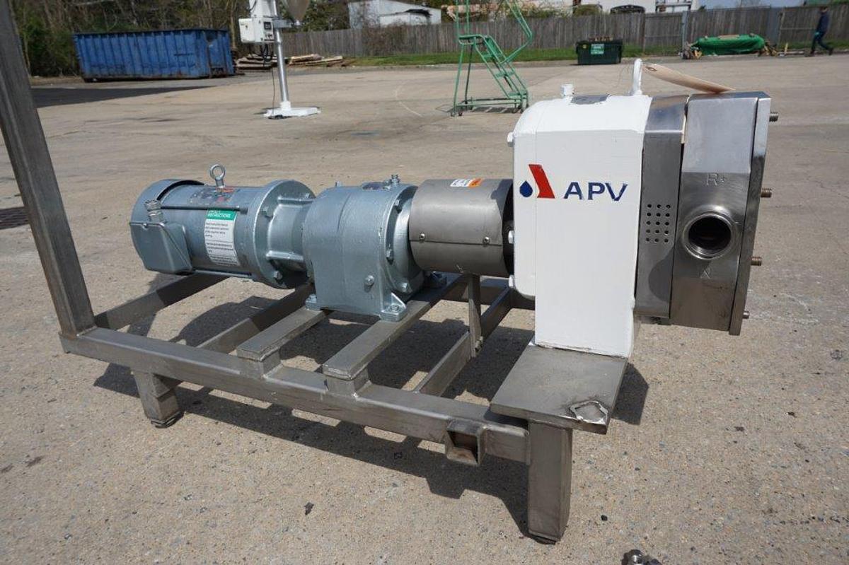 Used APV 2 Inch X 2 Inch SS Positive Displacement Pump, 5 HP