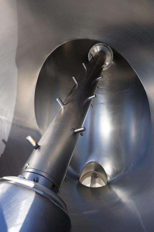 Used 5 Cu. Ft. Patterson Kelley Stainless Steel Twin Shell V blender, Intensifier Bar, 240 lb./cf density