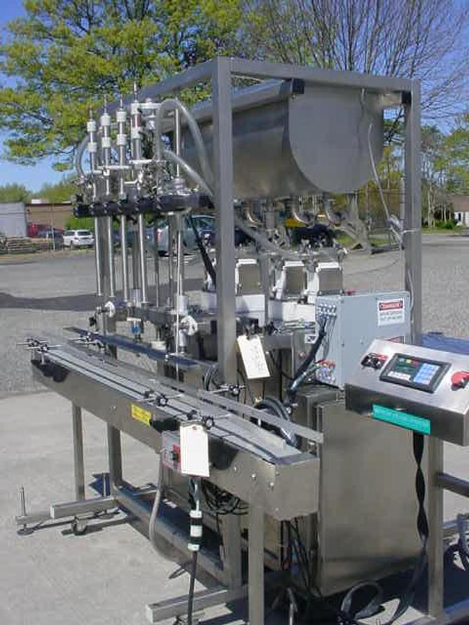Used Inline Filling Systems 4 Head “Servo”” Positive Displacement Filler