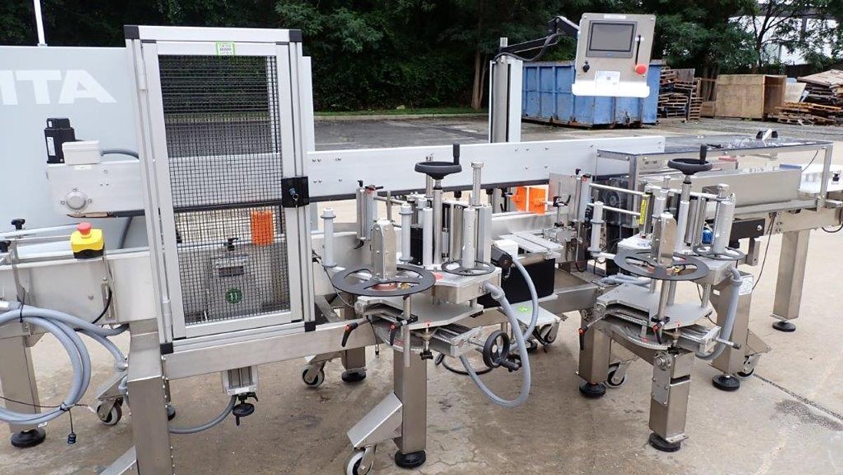 Used Nita Dual Head Auto Pressure Sensitive Labeler, SS