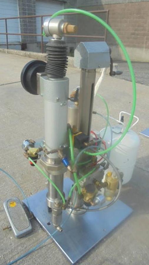 Used Pamasol Aerosol Combination Gasser & Crimper, Foot Pedal Operation