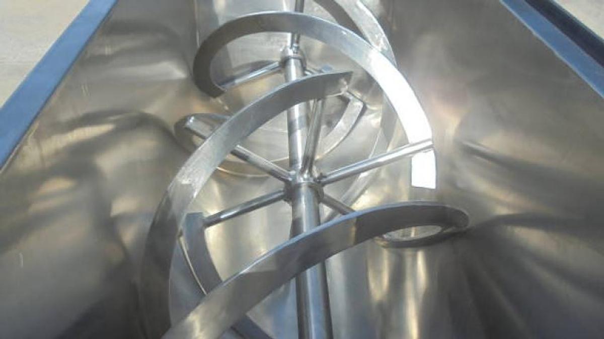 Used 15 Cu.Ft. Stainless Steel Double Ribbon Blender, Tilt Discharge